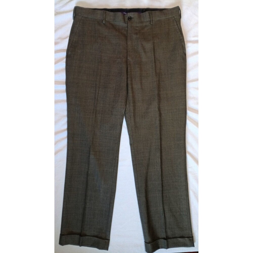 Ralph Lauren Purple Label Grey Gregory Hand-Tailored Wool Trouser Size 35/36